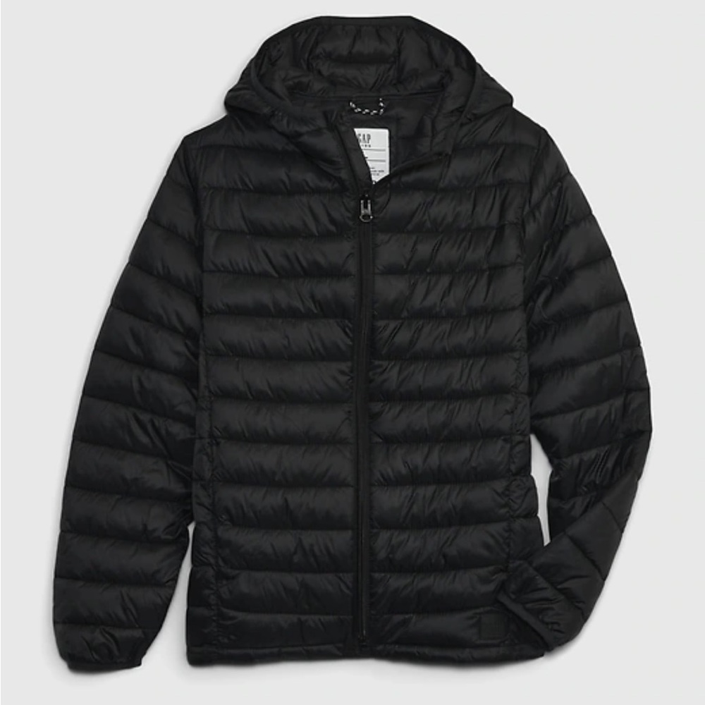 GAP Kids 100% Recycled Lightweight Puffer Hooded Jacket Large Primaloft